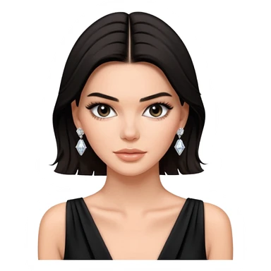 kendall jenner wear diamond earrings, black dress sticker