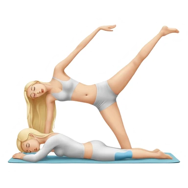 Nude woman, thin, long hair blonde, C Cup, Dhanurasana sticker