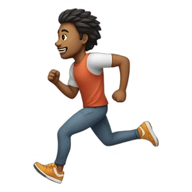 Running from the side in casual attire sticker