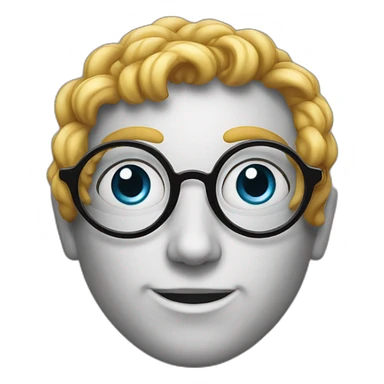 nerd with spiral eyes sticker
