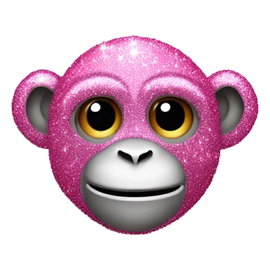Pink ombre sparkly monkey covering eyes  sticker