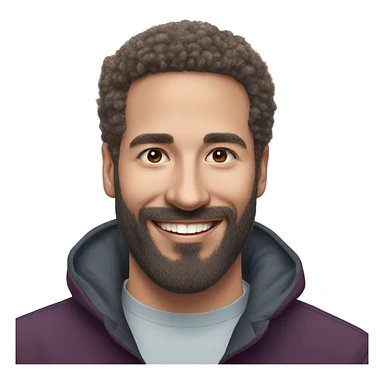 smiling man with beard portrait outdoor ice rink sticker