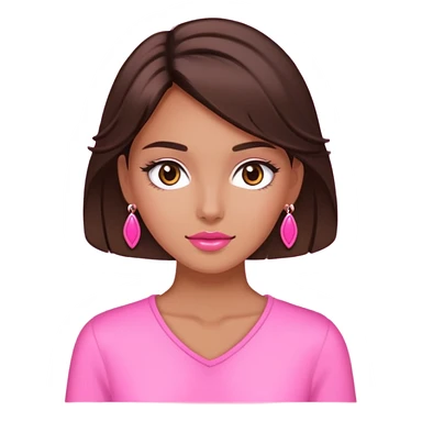 chica morena con cosas rosas sticker