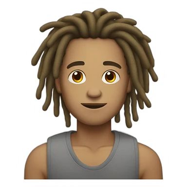 Light skin man dreadlock sticker