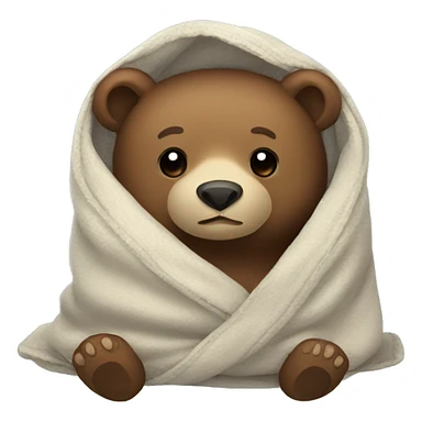 bear cozy in blanket sticker