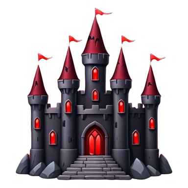 Dark Vampire Castle with the colors dark red and black, the castle should have dark red eys in the stones sticker