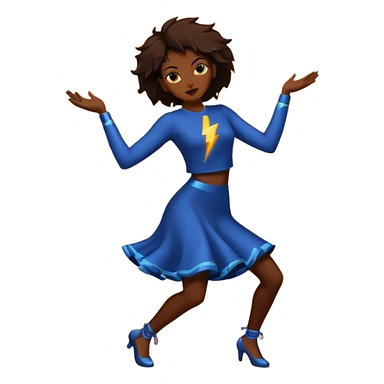 All Brown silhouette of a female dancing with thunder in the background  sticker