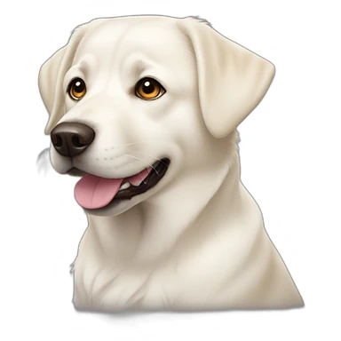 White Labrador x Japanese Spitz face sticker
