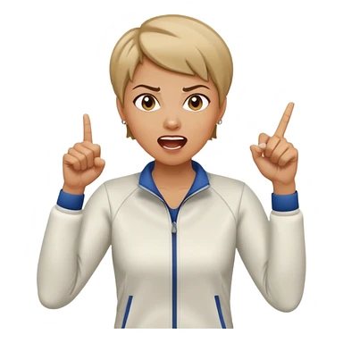 female sport coach pointing finger and yelling sticker