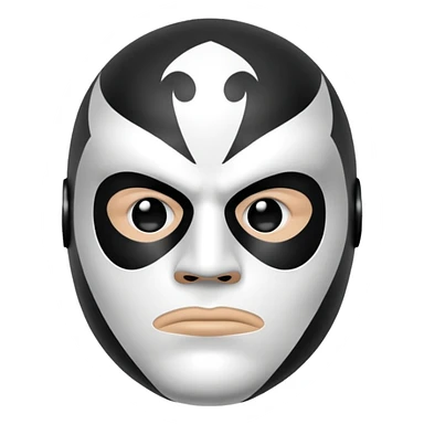 sad face emoji with a classic black and white luchador mask sticker