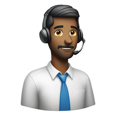 call center customer support man sticker