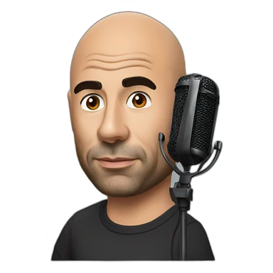 Joe Rogan podcast with a microphone sticker
