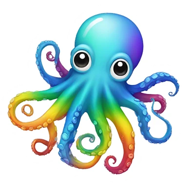 octopus on a rainbow  sticker