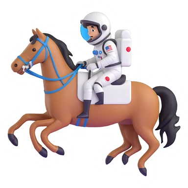 astronaut on horseback with stars in background sticker