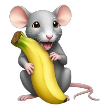 Rat with banana sticker