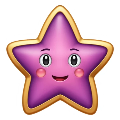 Quiero un emoji de estrella, pero que la estrella sea de oro rosa y brilli brilli con chispitas moradas El emojo qie sea para el whatsapp sticker