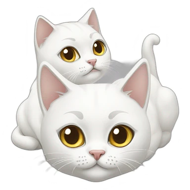 4 white cats sticker