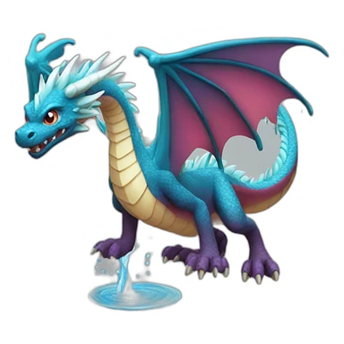 sky dragon with water tail sticker