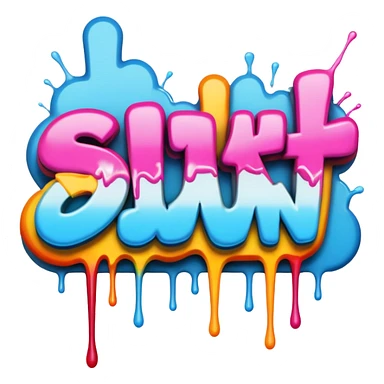 graffiti of the word  sit down  sticker