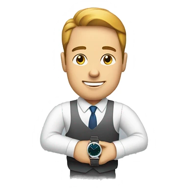 Businessman checking the time on his watch sticker