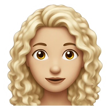 Fair skin girl ,with hazel eyes ,feminine face  and has long dark brown curly hair  sticker