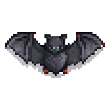 minimalist solid black bat sticker