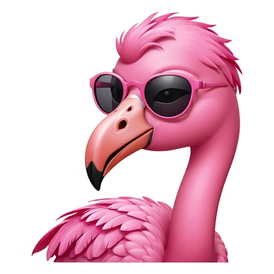 flamingo with sunglasses winking sticker