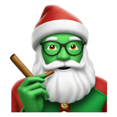 White Santa smoking green cigar  sticker