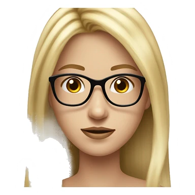 A teen girl with long blonde hair and black glasses ￼ sticker