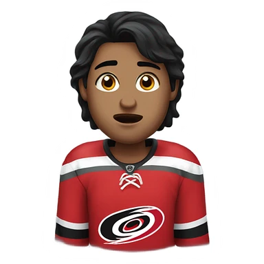 Crying carolina hurricanes hockey fan with black hair sticker