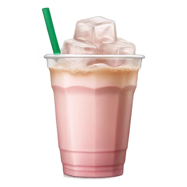 light pink starbucks ice coffee with ice cubes sticker