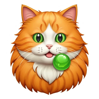 A ginger cat burps green burps sticker
