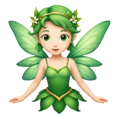 Flying fairy wearing green sticker
