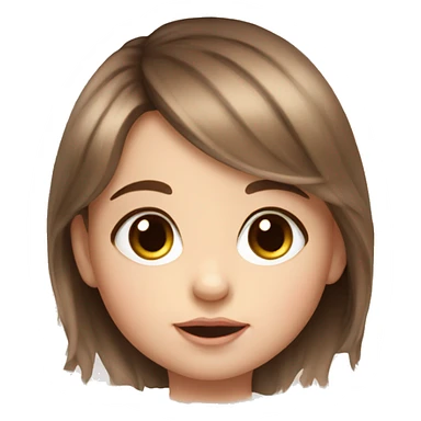 Realistic portrait of a baby girl with brown eyes and brown hair and long eyelashes sticker