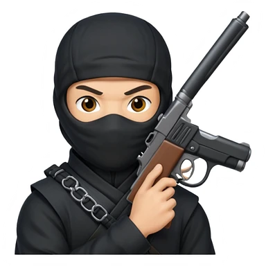 Ninja  with gun  sticker