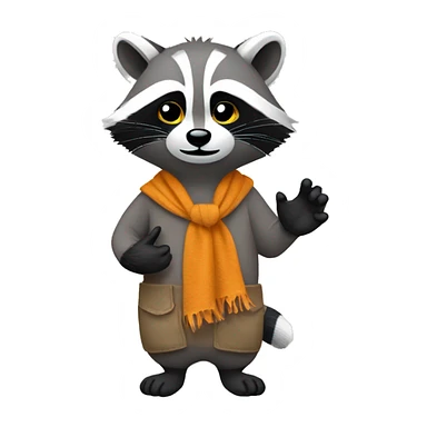 a raccoon with a rag in his hands sticker
