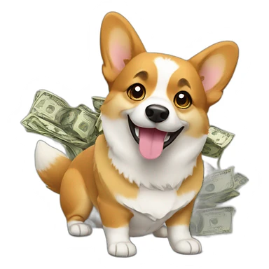 corgi with money sticker