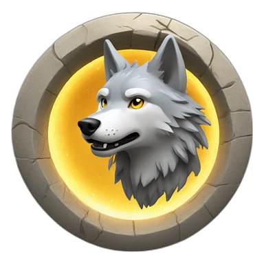 wolf entering a portal high res sticker