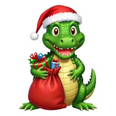 Crocodile Santa sticker