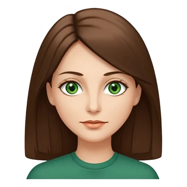 pretty middle age woman with green eyes and long straight ash-brown hair  sticker