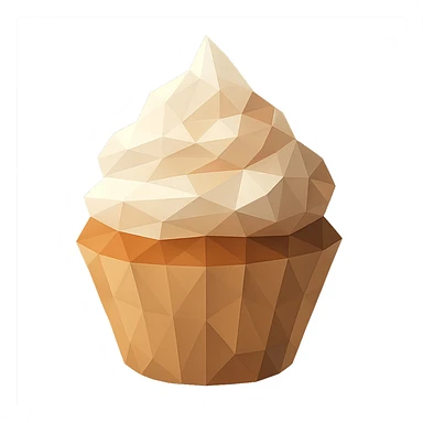 cupcake, low-poly geometric shapes, polygonal style sticker