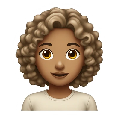 Girl with curly hair and tan skin neutral undertone sticker