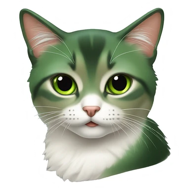 Chat de gouttière bi color yeux vert sticker