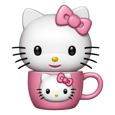hello kitty com copo de café sticker