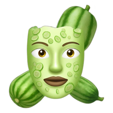 Beauty mask and cucumbers sticker