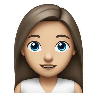 Long brunette straight haired girl with blue eyes sticker