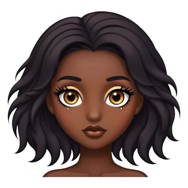 Girl with dark hair and extange lashes sticker