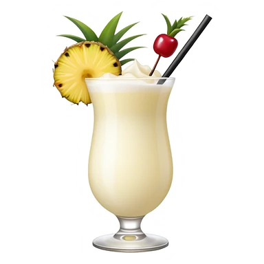 Piña colada tropical drink realistic 3D sticker