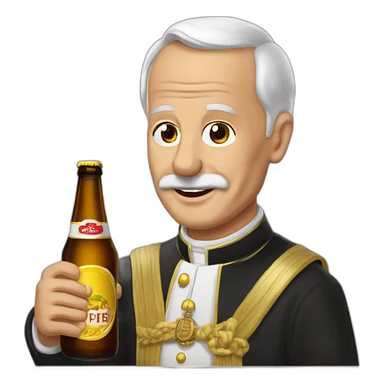Pape François buvant une bière  sticker