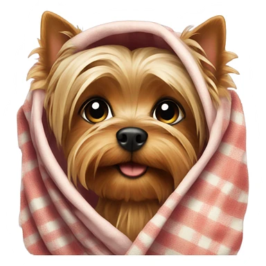Yorkshire terrier in a blanket sticker